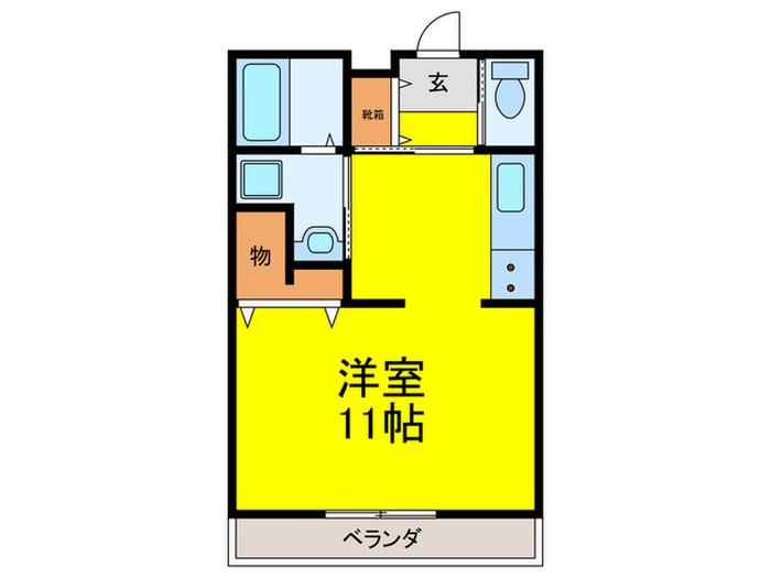 グリーンヒル広野(ワンルーム/2階)の間取り写真