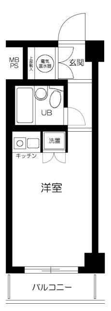 キャッスルマンション戸越公園(ワンルーム/4階)の間取り写真