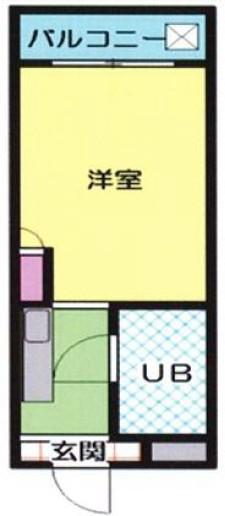 ハイブリッジIII(1K/2階)の間取り写真