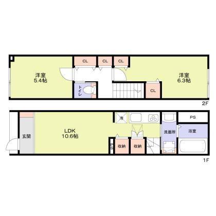 FOREST TERRACE IOGI(2LDK/1階)の間取り写真