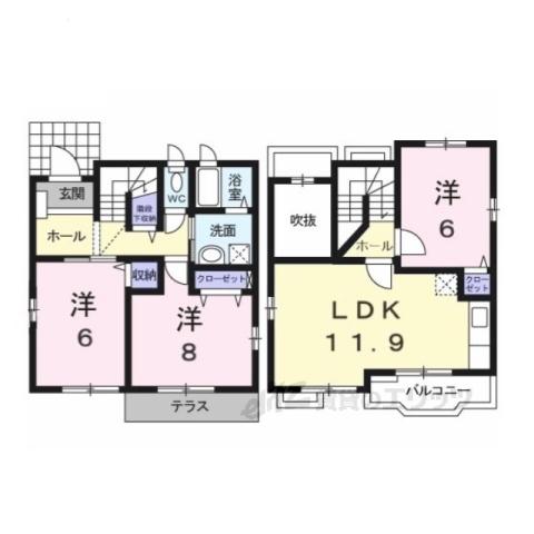 モンパレS-Ⅲ(3LDK/1階)の間取り写真
