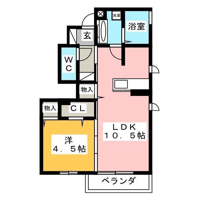 ルミエール(1LDK/1階)の間取り写真