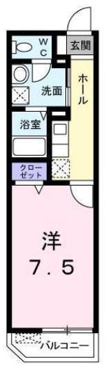 プラシード(1K/3階)の間取り写真