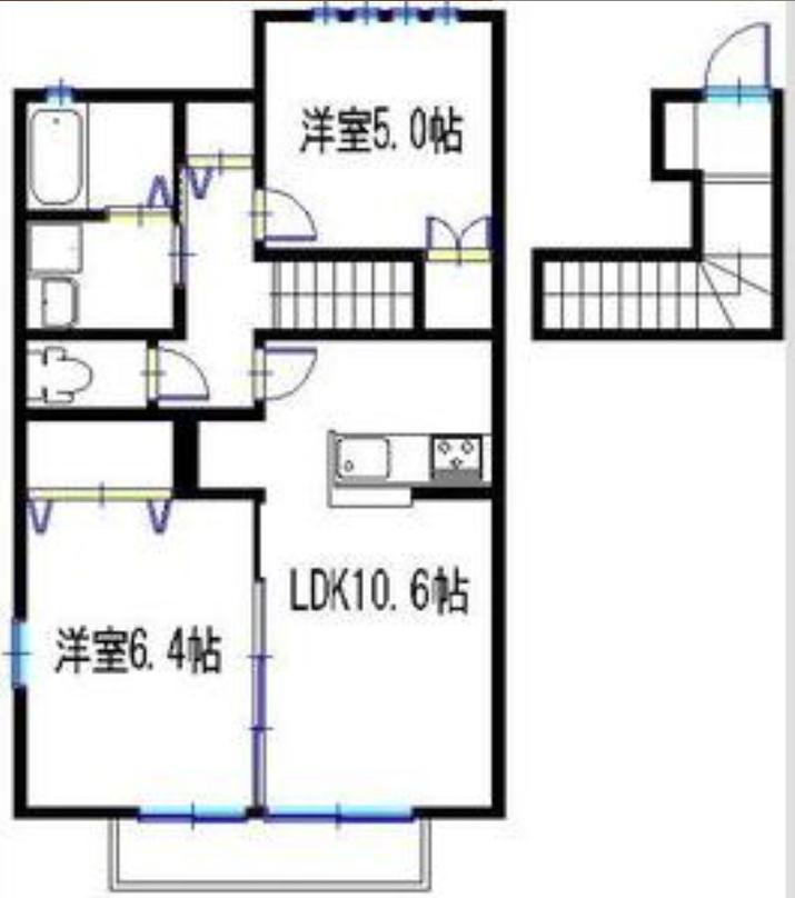 ル・アベニール(2LDK/2階)の間取り写真