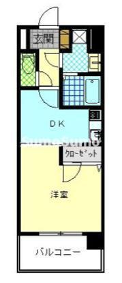 ピュアドーム高宮イースト(1DK/4階)の間取り写真