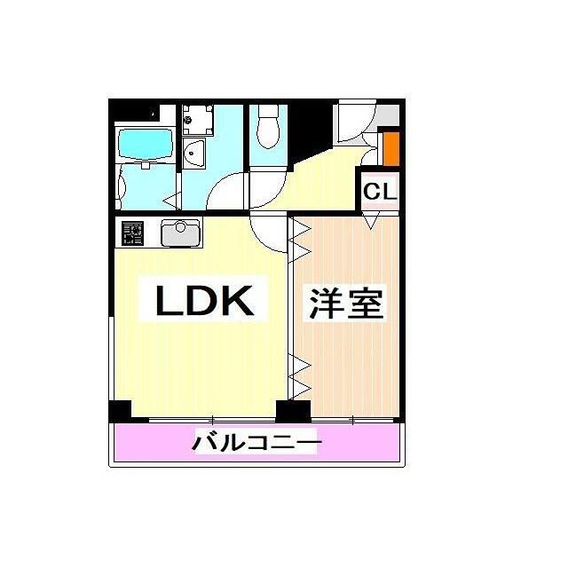 霞町・五番館(1LDK/2階)の間取り写真