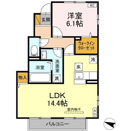 AXIA A(1LDK/1階)の間取り写真