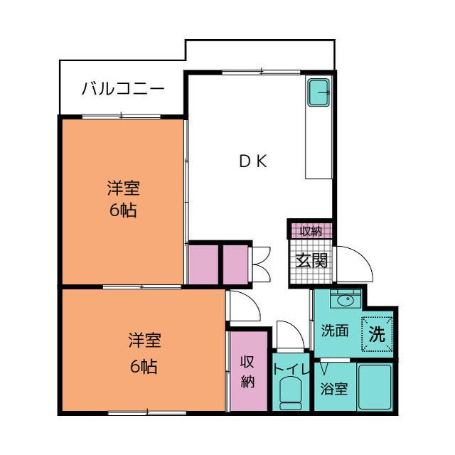 五月第二ハイツ(2DK/1階)の間取り写真