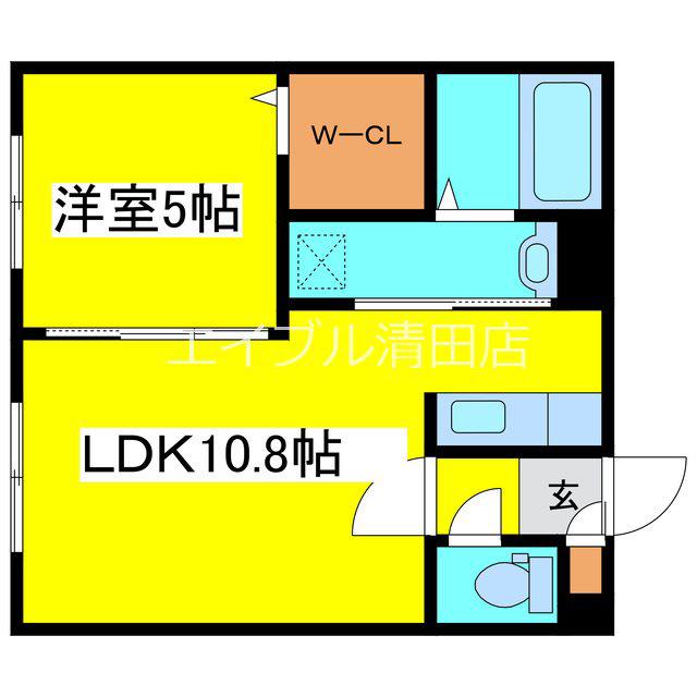 パークアベニュー北広島(1LDK/4階)の間取り写真