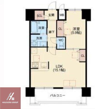 スプランディッド野江(1LDK/8階)の間取り写真