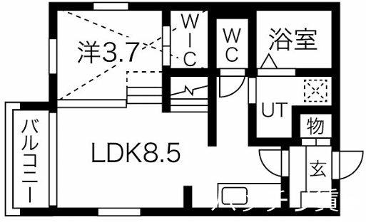 HS津金(1K/1階)の間取り写真