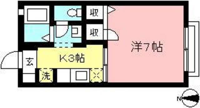 グランシード祖師谷(1K/1階)の間取り写真