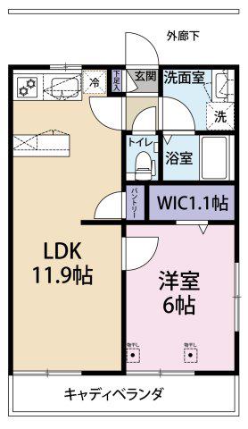 コーラルハイツII(1LDK/2階)の間取り写真