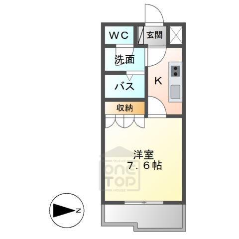 エルピス1(1K/2階)の間取り写真