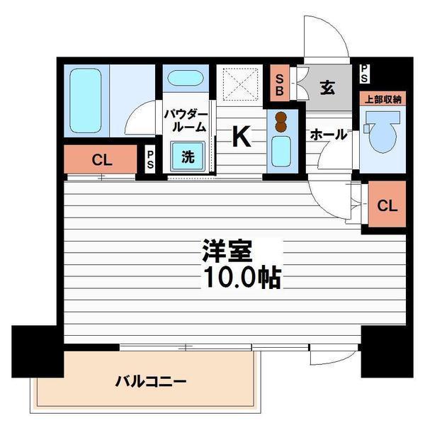 コンフォリア北浜(1K/10階)の間取り写真