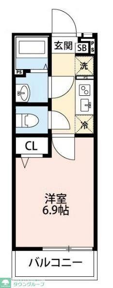 ヘスティア(1K/3階)の間取り写真