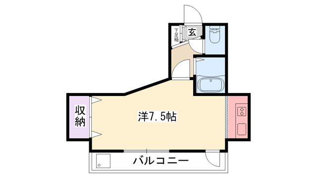 KSGRANZ(1K/1階)の間取り写真
