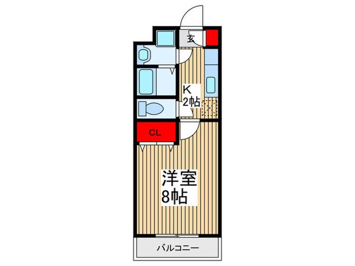 ロバート(1K/4階)の間取り写真