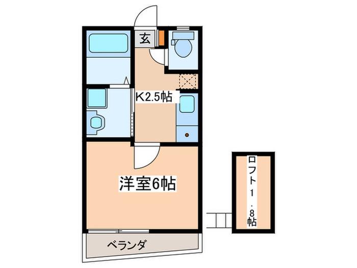 アズロッソ22(1K/1階)の間取り写真