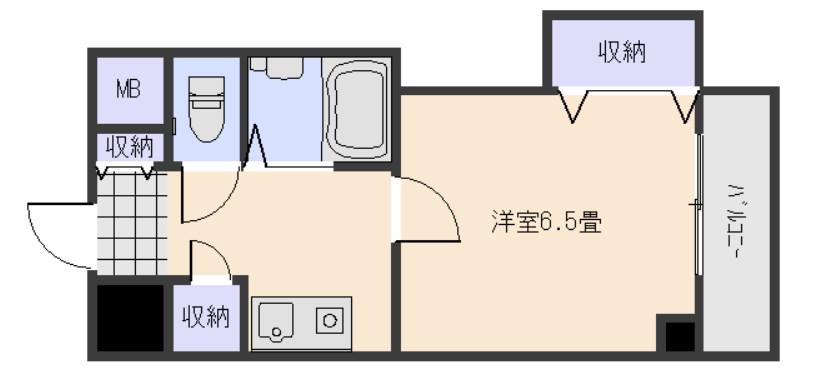 ハイレックスII(1K/7階)の間取り写真