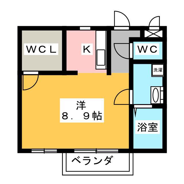 リバーサイド酒井 II(1K/2階)の間取り写真