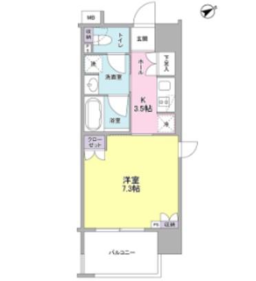 フレアージュ恵比寿(1K/8階)の間取り写真