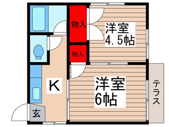 卓誠ニューハウス(2K/1階)の間取り写真