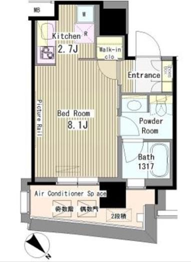 MY TOWER RESIDENCE マイタワーレジデンス(ワンルーム/16階)の間取り写真