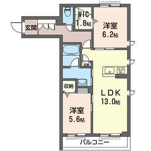 ブルーベル(2LDK/1階)の間取り写真