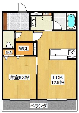 フォレナ(1LDK/2階)の間取り写真