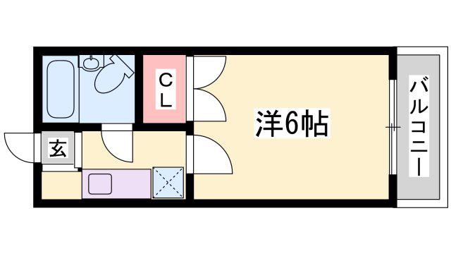 Uマンション(1K/2階)の間取り写真