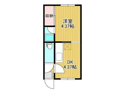 佐藤ハイツ(1DK/2階)の間取り写真
