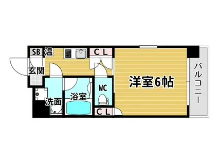 プリマヴェーラニシンサイバシ(1K/7階)の間取り写真