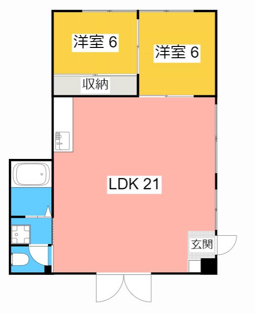 ネログリージョ(2LDK/1階)の間取り写真