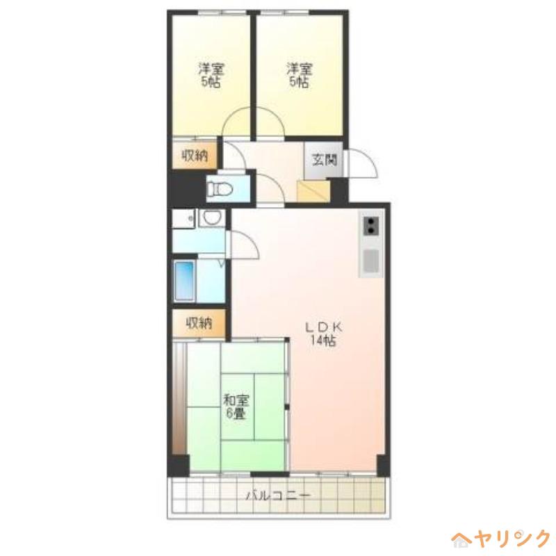 ノーメル香南(3LDK/4階)の間取り写真