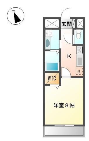 ベルメゾン今里(1K/2階)の間取り写真