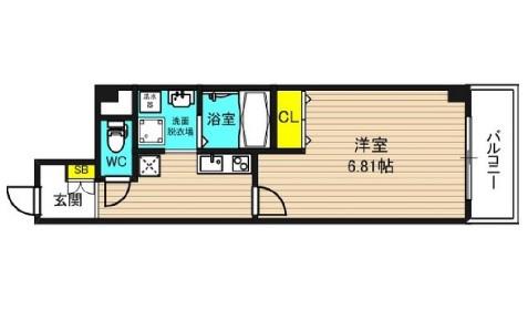 みおつくし江戸堀(1K/4階)の間取り写真