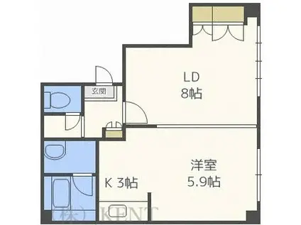 コーポ・オーホリ(1LDK/2階)の間取り写真