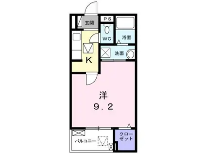 レジデンスセイバリー(1K/1階)の間取り写真