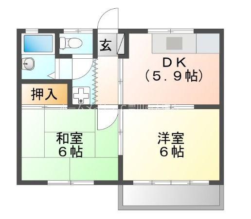 アーバン21(2DK/2階)の間取り写真