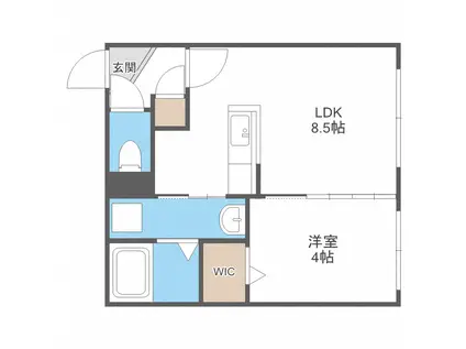 フォレスタ琴似(1LDK/2階)の間取り写真