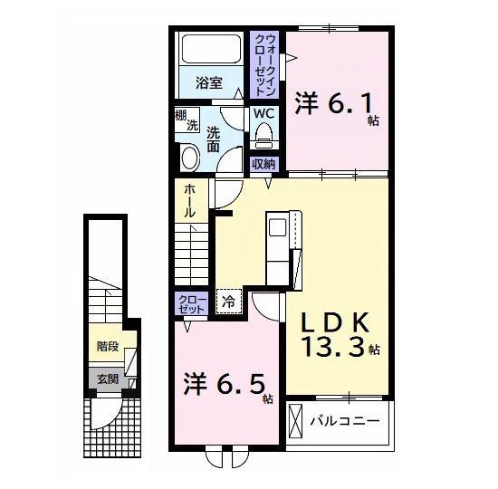 エクセレント アークI(2LDK/2階)の間取り写真