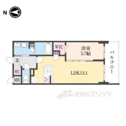 アンシャンテ岡本町(1LDK/9階)の間取り写真