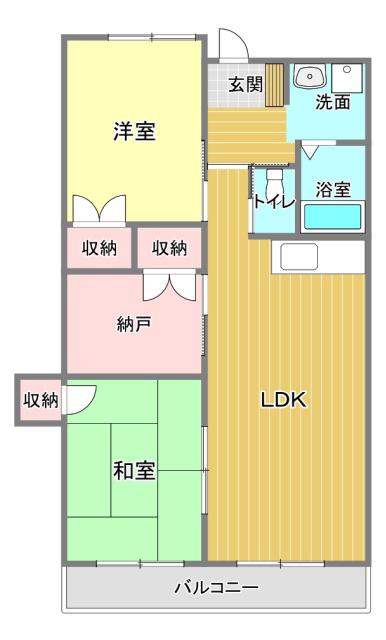 323BLD(2SLDK/3階)の間取り写真