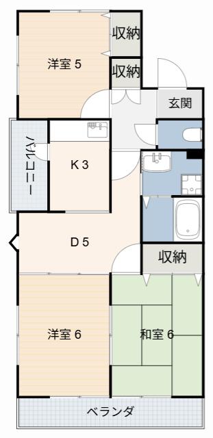 CAESAR PARK I(3DK/1階)の間取り写真