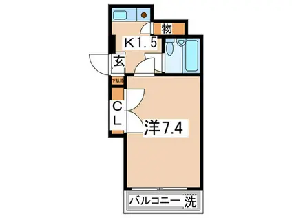 ハシモトコーポII(1K/1階)の間取り写真