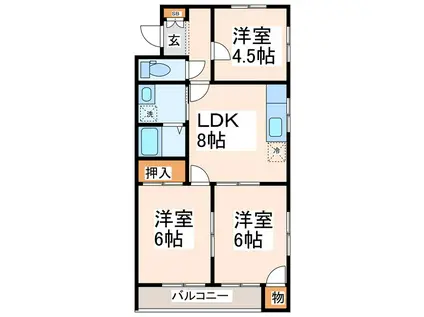 コーポ司(3LDK/2階)の間取り写真