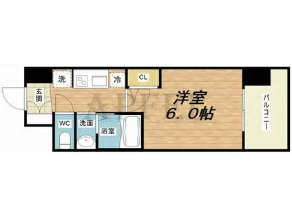 エステムコート大阪ウエストII(1K/7階)の間取り写真