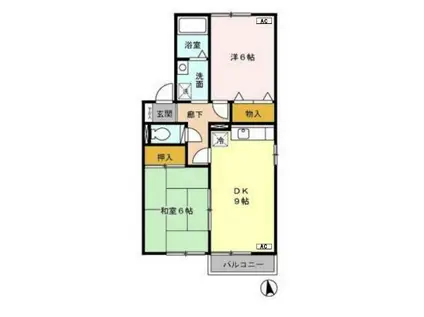 フォレスト王子A・BB棟(2DK/2階)の間取り写真