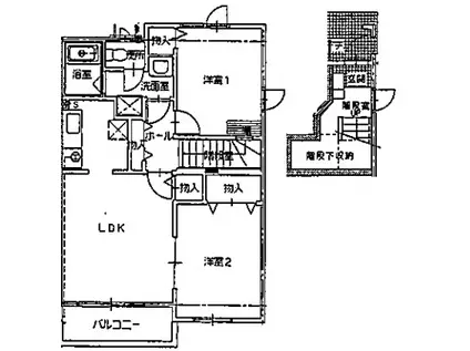 ボーシャルダンC(2LDK/2階)の間取り写真